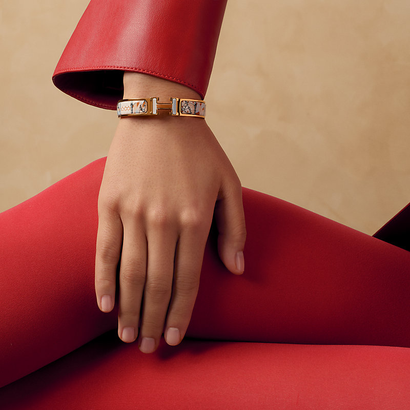 エナメルブレスレット 《クリックH/コロリアージュ・馬着》 - ベージュ